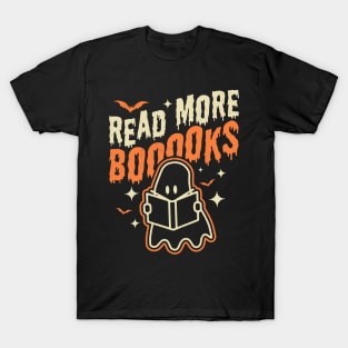 Read More Books Halloween Cute Ghost Boo Librarian Teacher T-Shirt